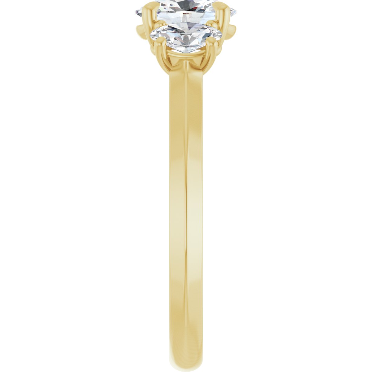 Oval Claw-Prong Three-Stone Engagement Ring Semi-Mount - gallery - Series 127275