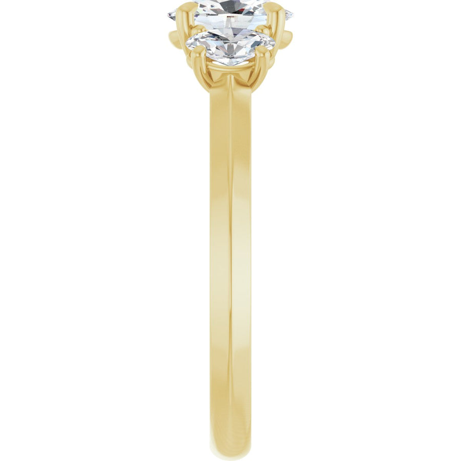 Oval Claw-Prong Three-Stone Engagement Ring Semi-Mount - gallery - Series 127275