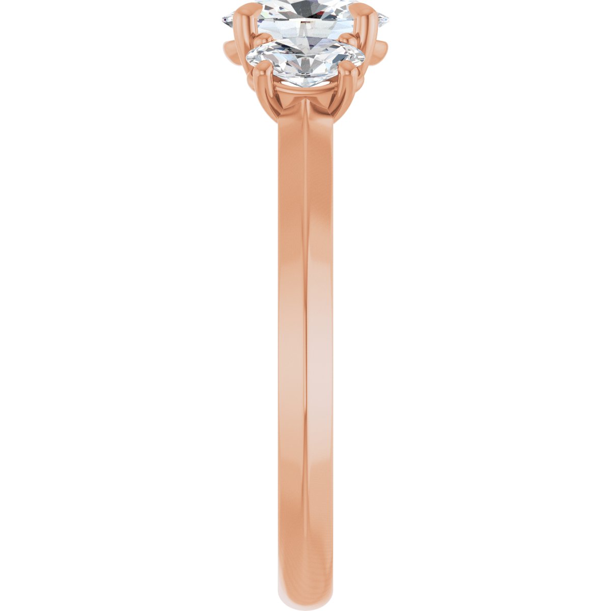 Oval Claw-Prong Three-Stone Engagement Ring Semi-Mount - gallery - Series 127275