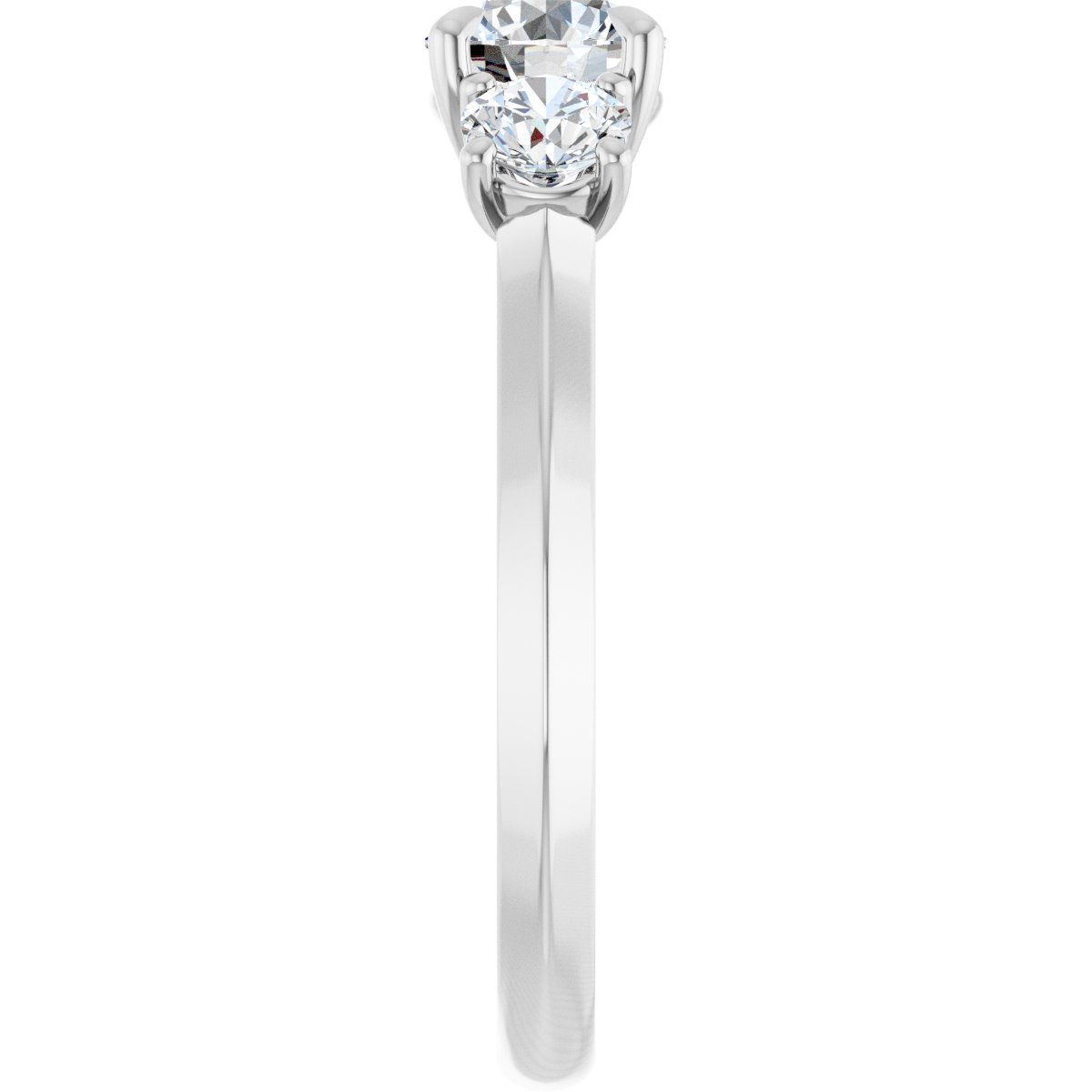Round Claw-Prong Three-Stone Engagement Ring Semi-Mount - gallery - Series 127275
