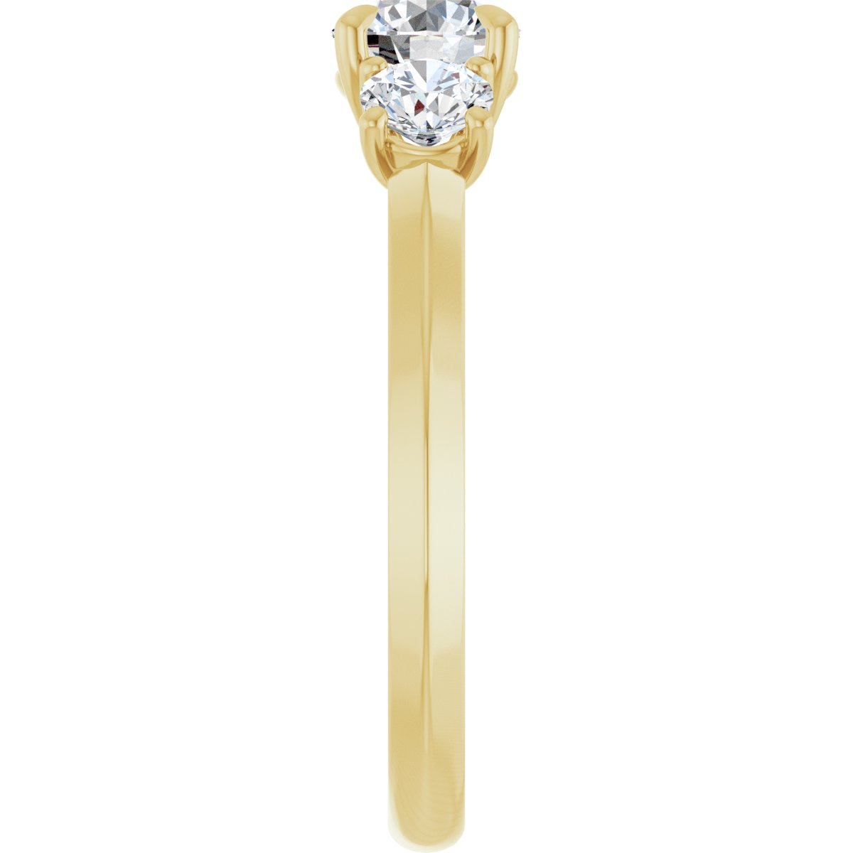 Round Claw-Prong Three-Stone Engagement Ring Semi-Mount - gallery - Series 127275