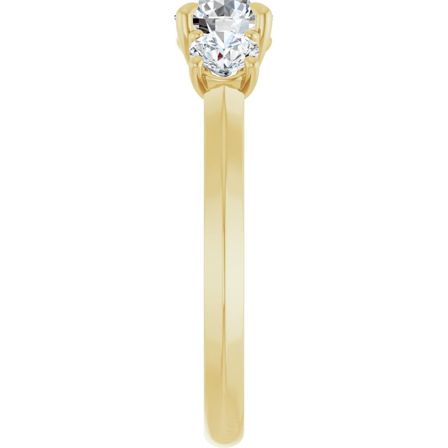 Round Claw-Prong Three-Stone Engagement Ring Semi-Mount - gallery - Series 127275
