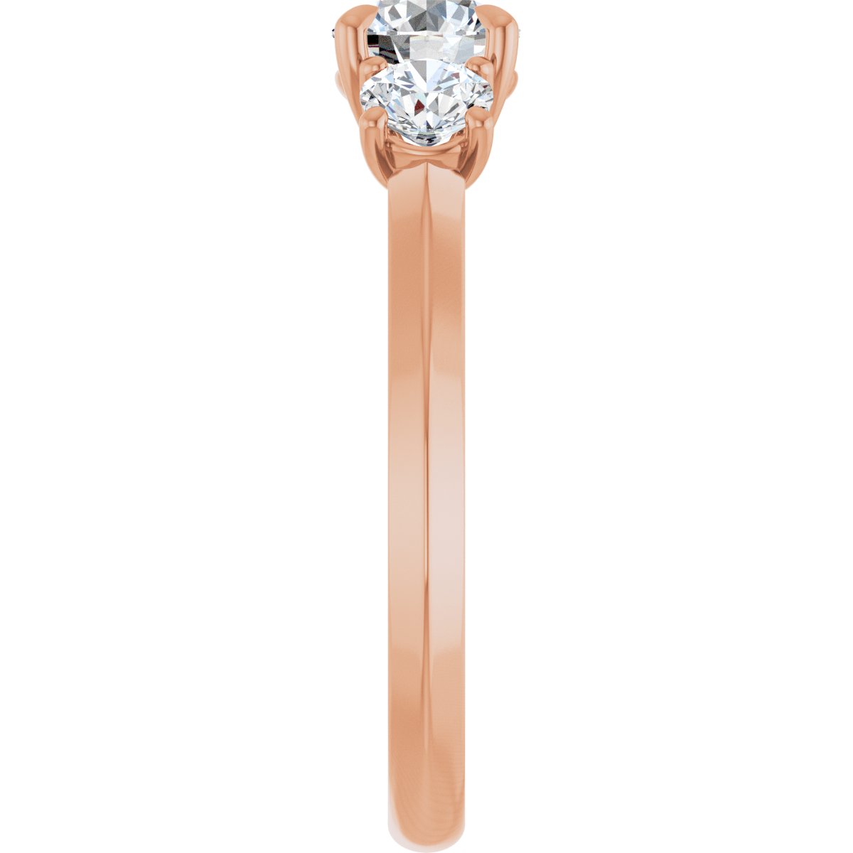 Round Claw-Prong Three-Stone Engagement Ring Semi-Mount - gallery - Series 127275