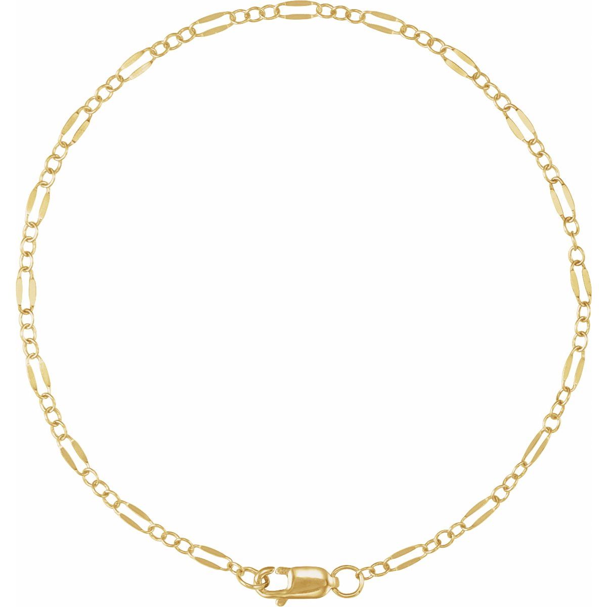 2.3 mm Dapped Cable Chain Bracelet (2.3 Mm / 7 In) - gallery - Series CH1319