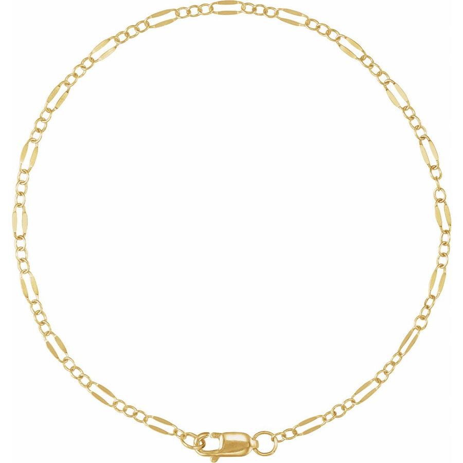 2.3 mm Dapped Cable Chain Bracelet (2.3 Mm / 7 In) - gallery - Series CH1319