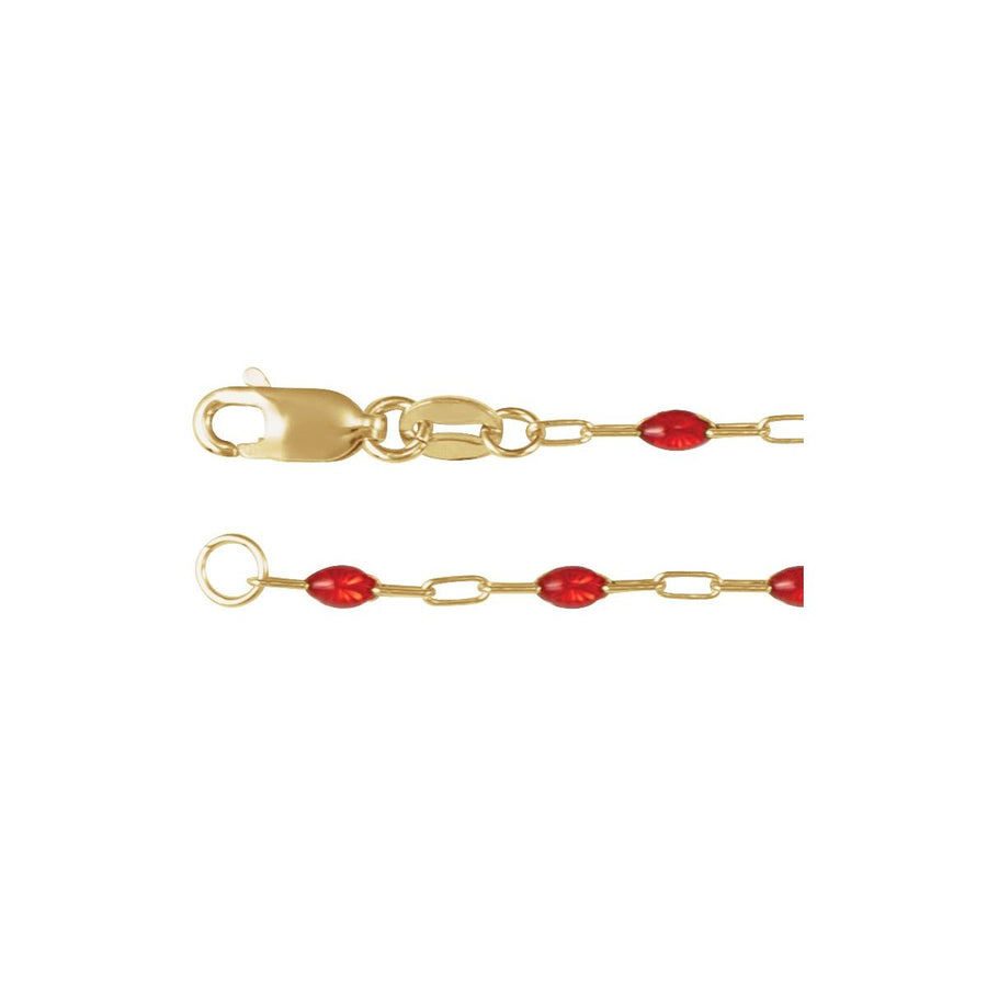 1.6 mm Enamel Bead Paperclip-Style Chain Bracelet (1.6 Mm / 7 In) - Series CH1290