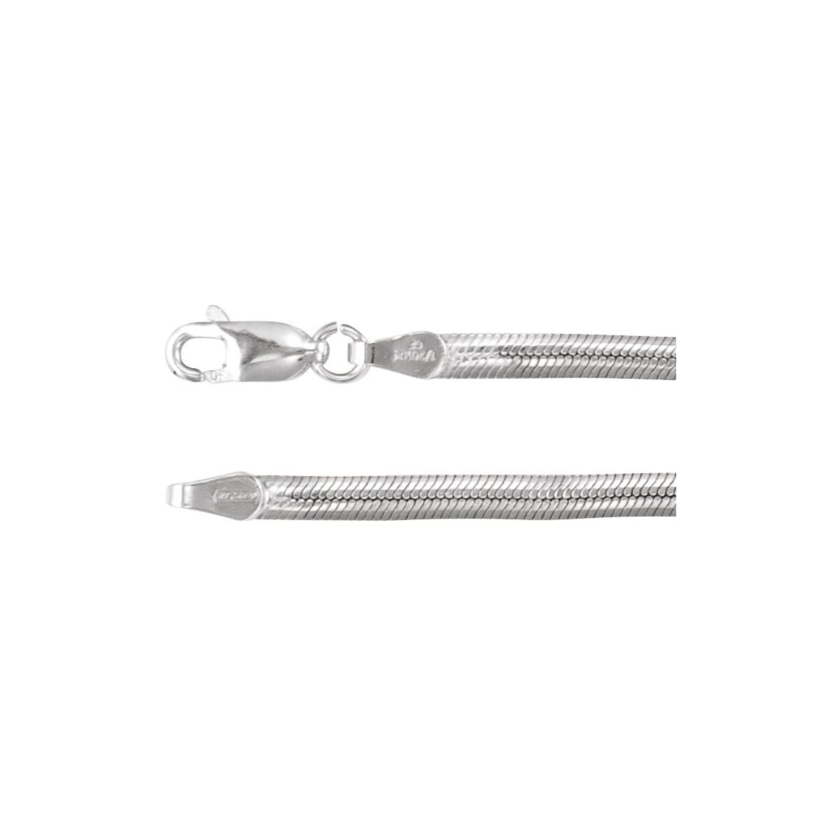 3 mm Oval Snake Chain Bracelet (3 Mm / 7 In) - Sterling Silver - Series CH1291
