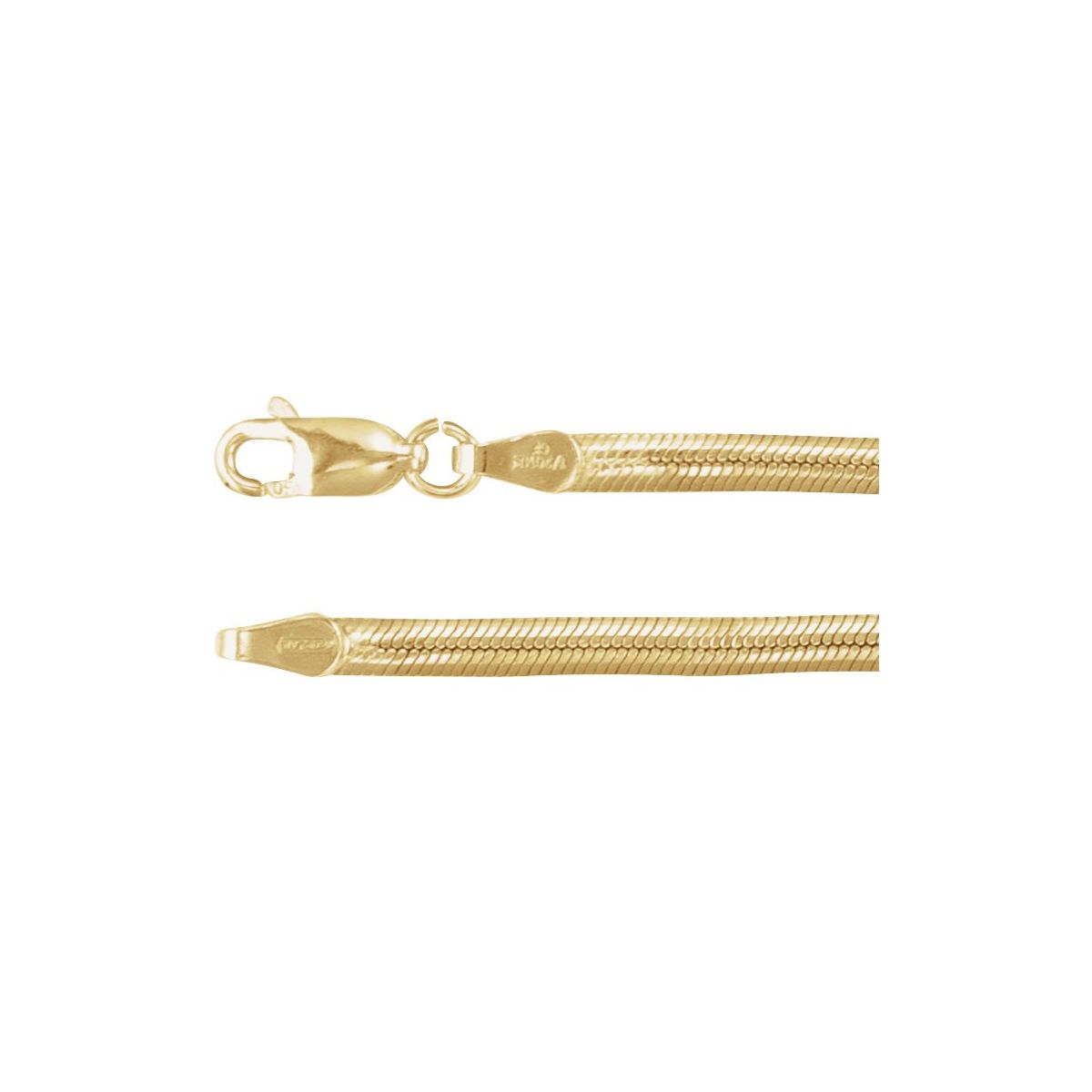 3 mm Oval Snake Chain Bracelet (3 Mm / 7 In) - 14K Yellow Gold-Filled - Series CH1291
