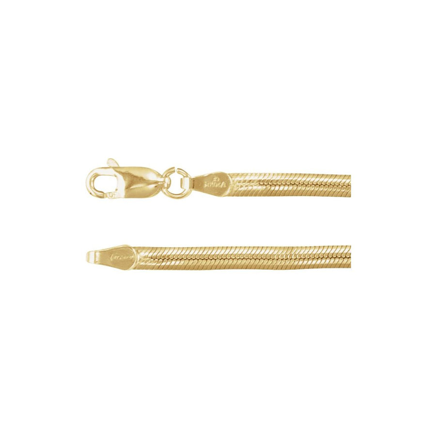 3 mm Oval Snake Chain Bracelet (3 Mm / 7 In) - 14K Yellow Gold-Filled - Series CH1291