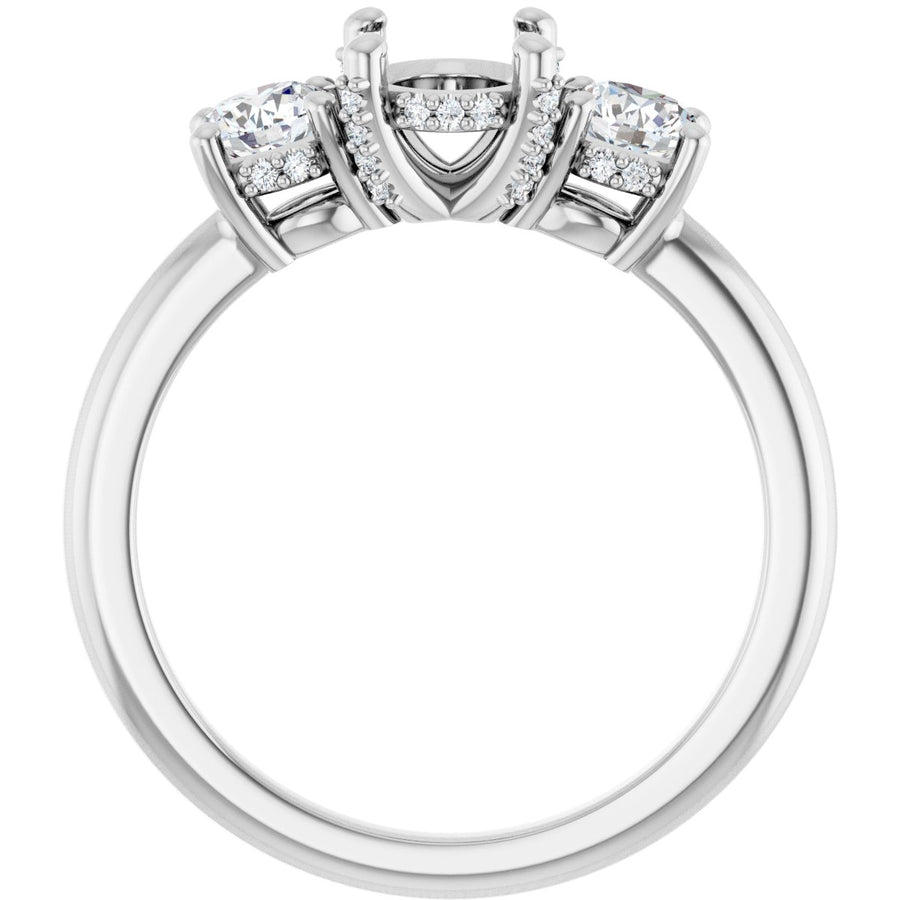Oval Hidden Halo-Style Engagement Ring Semi-Mount - gallery - Series 127345