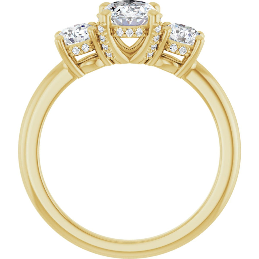 Oval Hidden Halo-Style Engagement Ring Semi-Mount - gallery - Series 127345