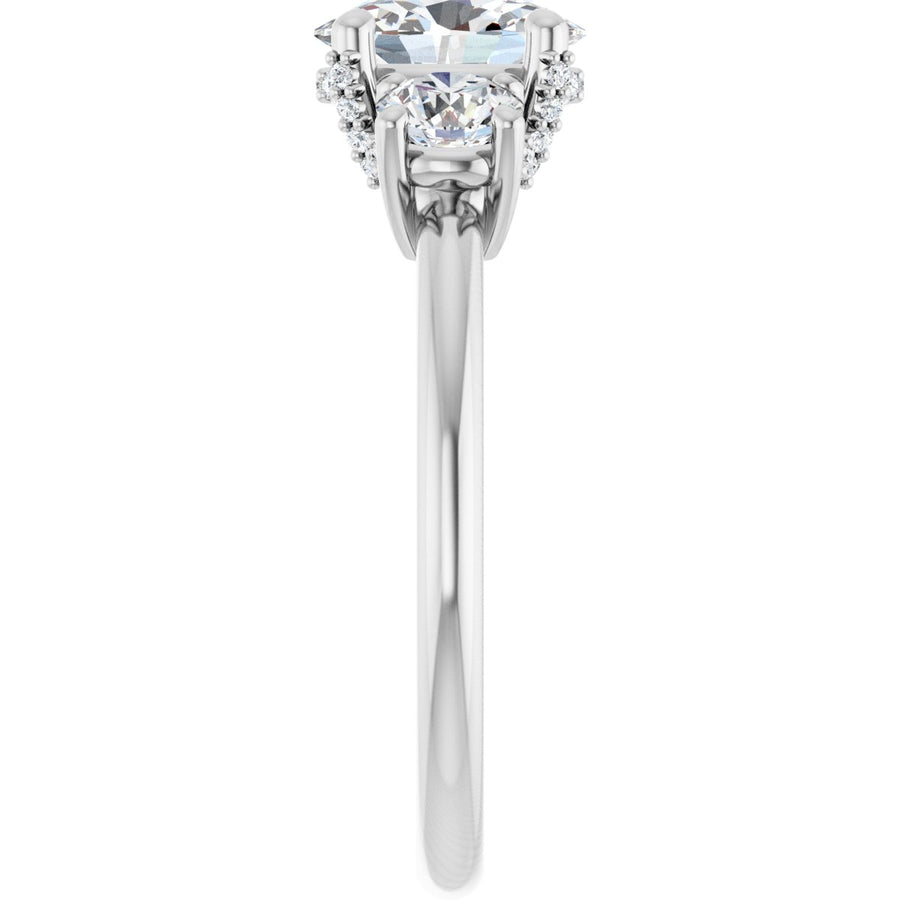 Oval Hidden Halo-Style Engagement Ring Semi-Mount - gallery - Series 127345