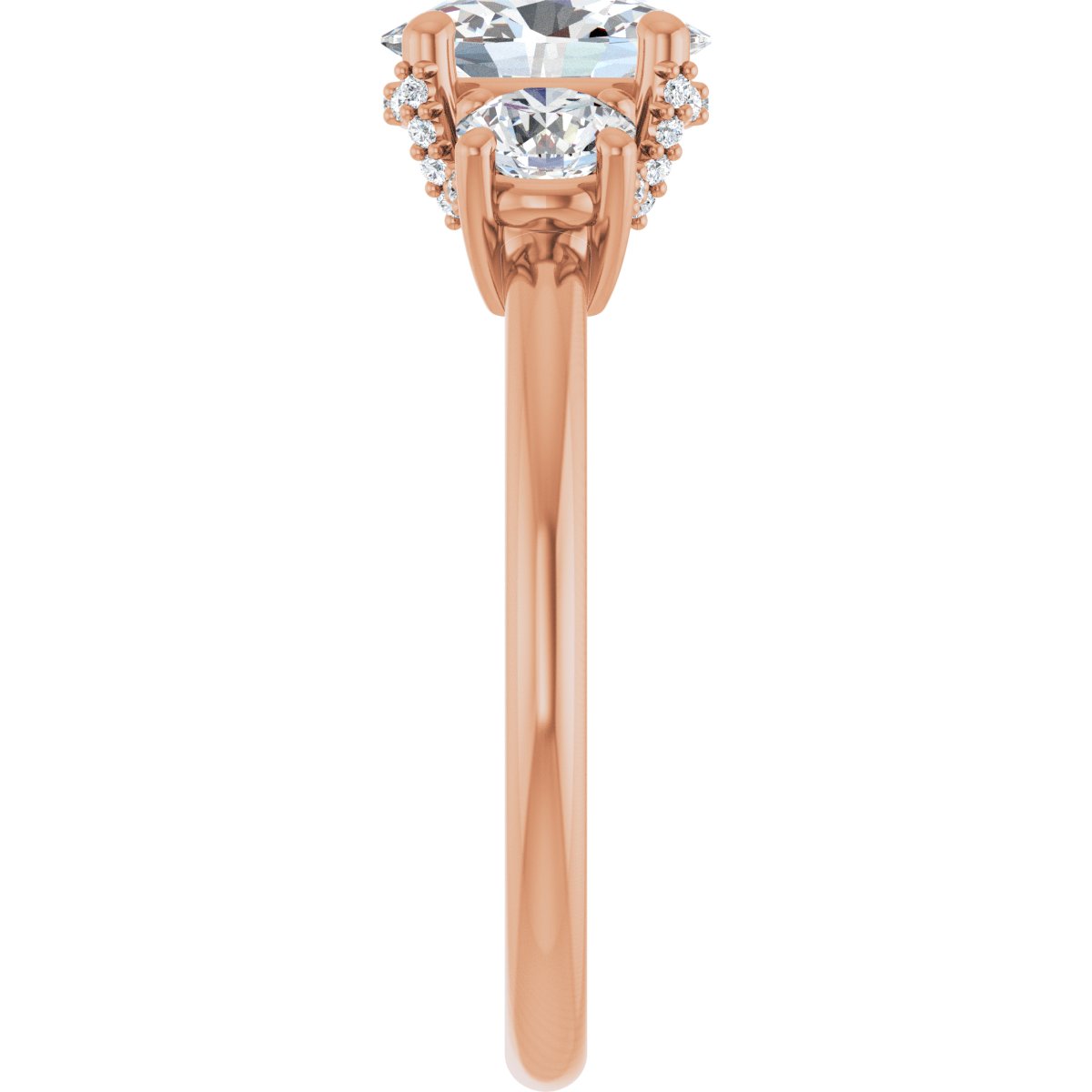 Oval Hidden Halo-Style Engagement Ring Semi-Mount - gallery - Series 127345