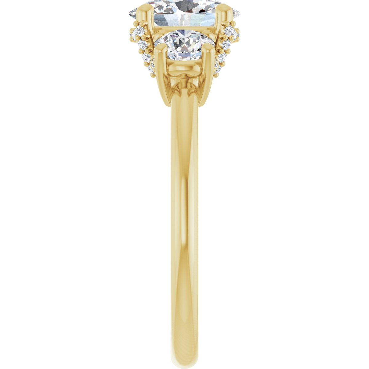 Oval Hidden Halo-Style Engagement Ring Semi-Mount - gallery - Series 127345