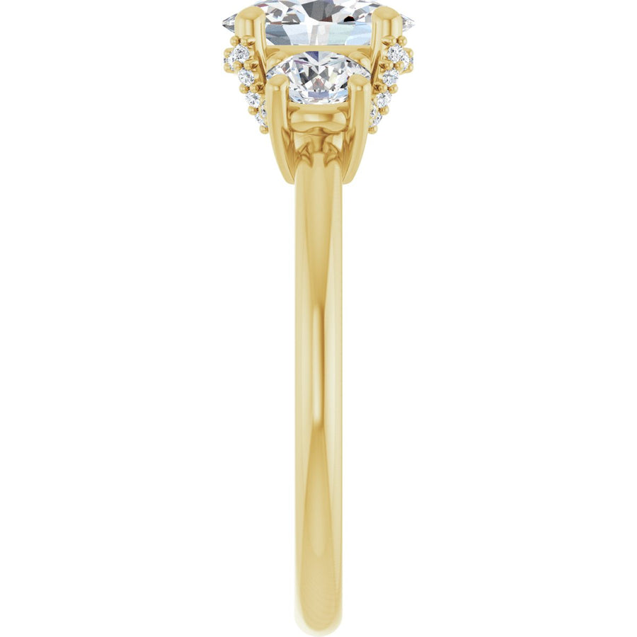 Oval Hidden Halo-Style Engagement Ring Semi-Mount - gallery - Series 127345
