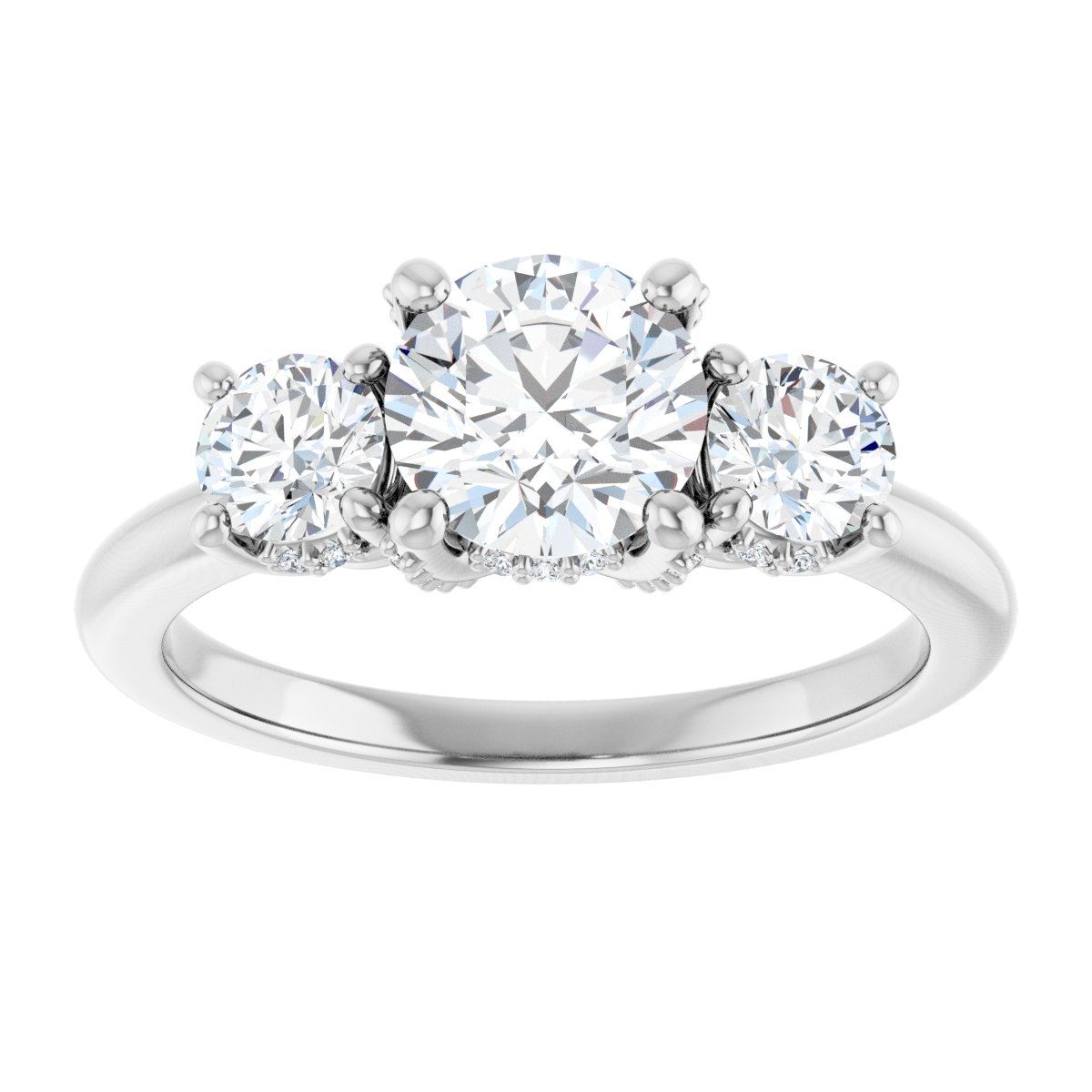 Round Hidden Halo-Style Engagement Ring Semi-Mount - gallery - Series 127345