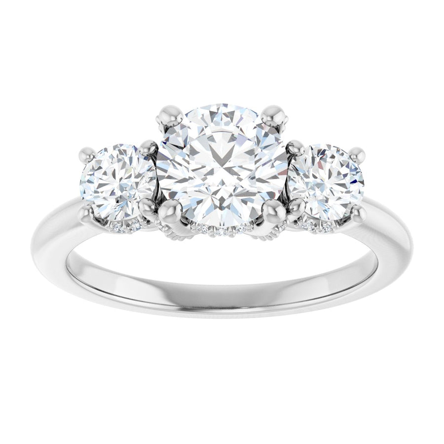 Round Hidden Halo-Style Engagement Ring Semi-Mount - gallery - Series 127345