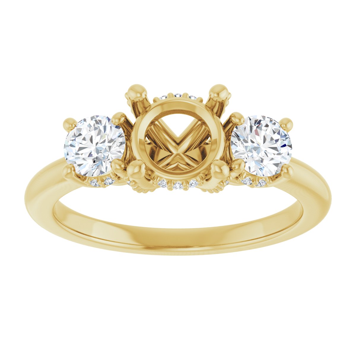 Round Hidden Halo-Style Engagement Ring Semi-Mount - gallery - Series 127345