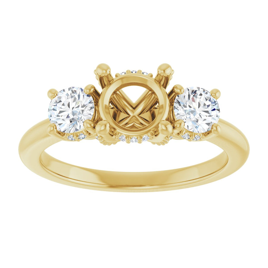 Round Hidden Halo-Style Engagement Ring Semi-Mount - gallery - Series 127345