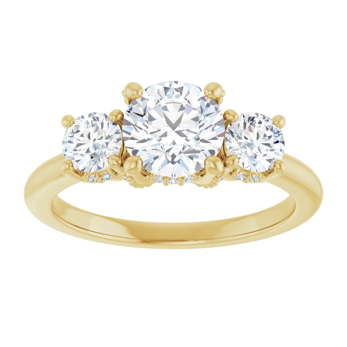 Round Hidden Halo-Style Engagement Ring Semi-Mount - gallery - Series 127345