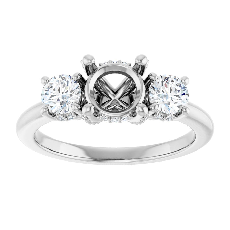 Round Hidden Halo-Style Engagement Ring Semi-Mount - gallery - Series 127345