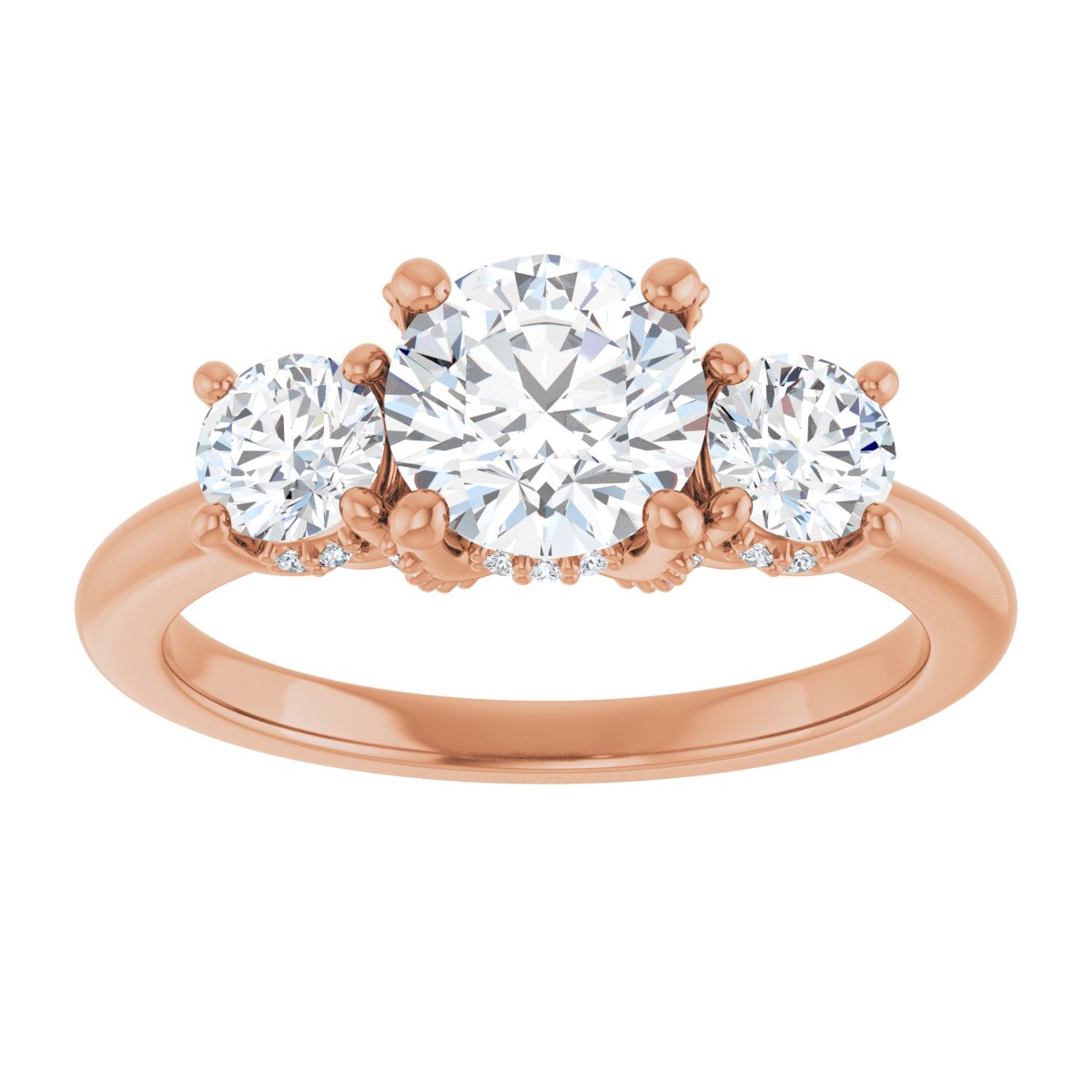 Round Hidden Halo-Style Engagement Ring Semi-Mount - gallery - Series 127345