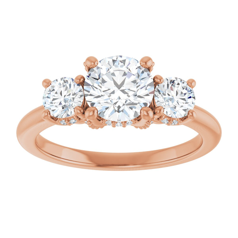 Round Hidden Halo-Style Engagement Ring Semi-Mount - gallery - Series 127345