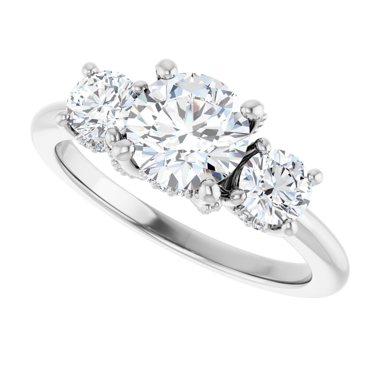 Round Hidden Halo-Style Engagement Ring Semi-Mount - gallery - Series 127345