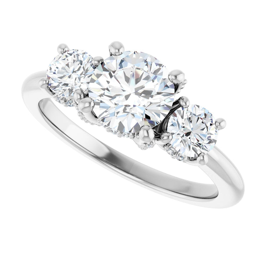 Round Hidden Halo-Style Engagement Ring Semi-Mount - gallery - Series 127345
