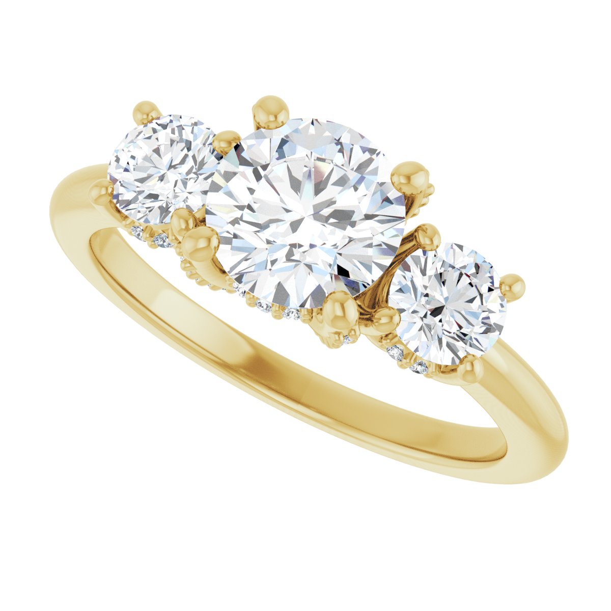 Round Hidden Halo-Style Engagement Ring Semi-Mount - gallery - Series 127345