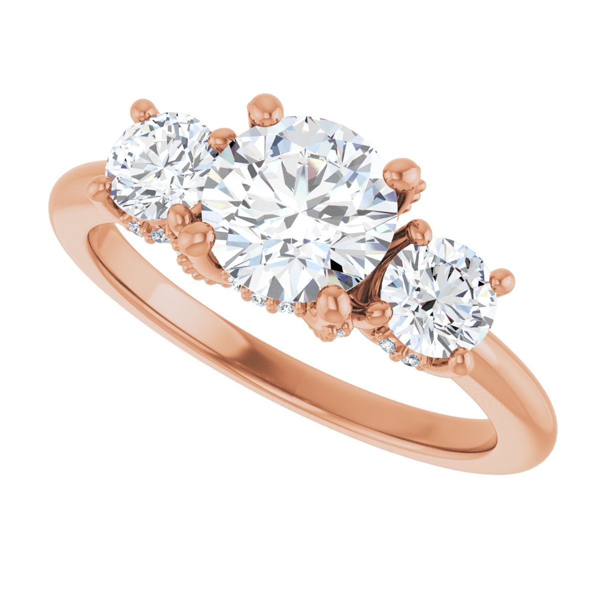 Round Hidden Halo-Style Engagement Ring Semi-Mount - gallery - Series 127345