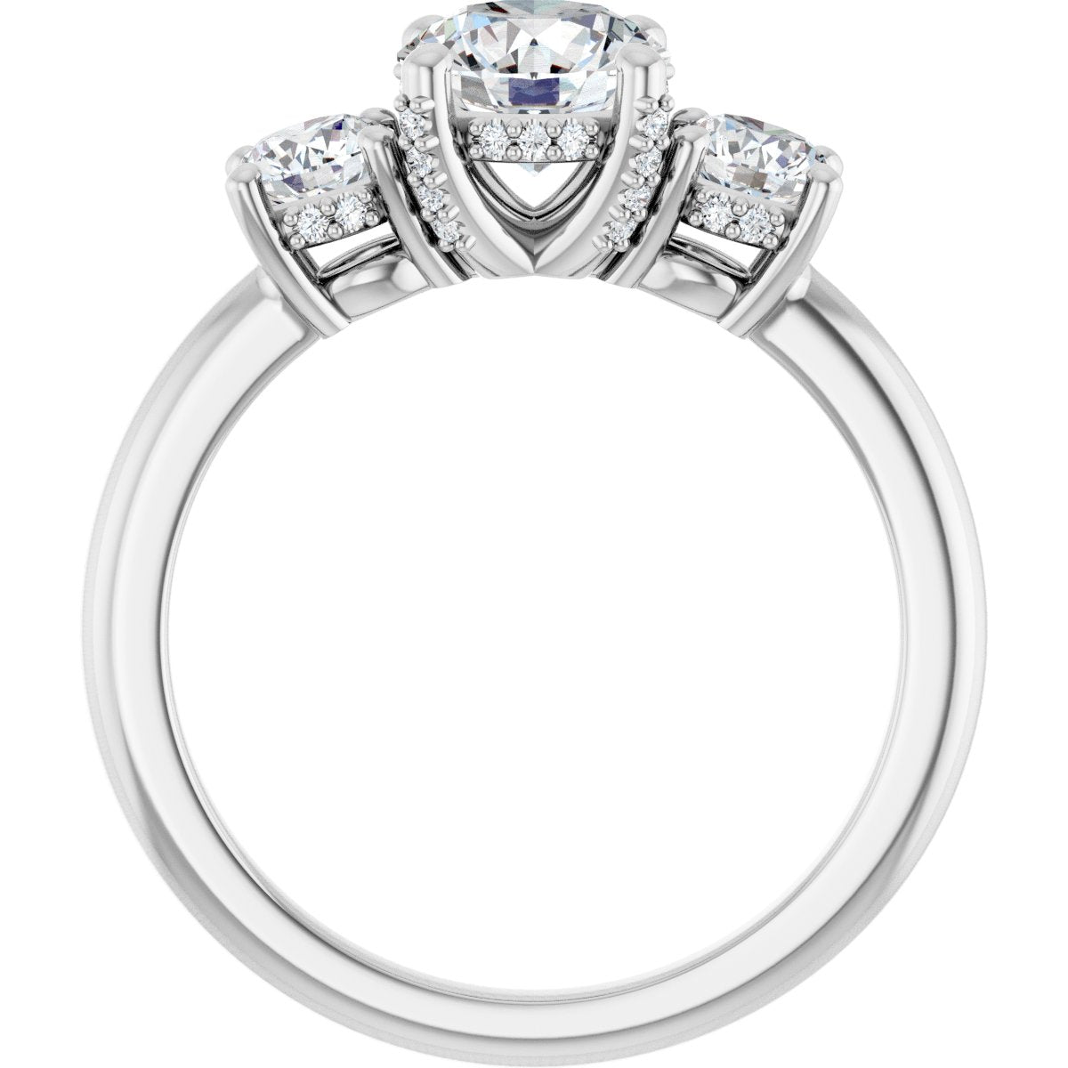 Round Hidden Halo-Style Engagement Ring Semi-Mount - gallery - Series 127345