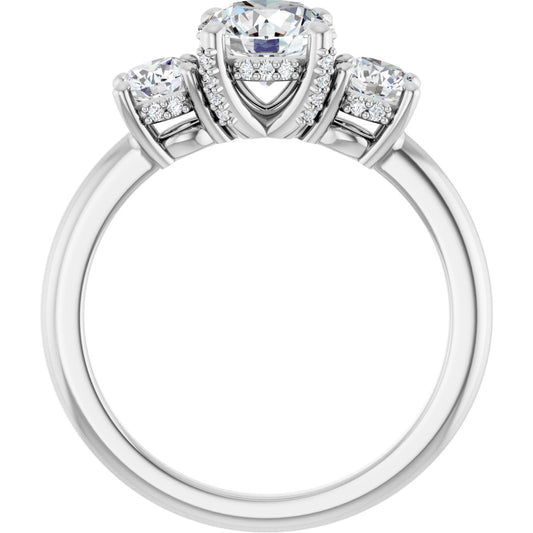 Round Hidden Halo-Style Engagement Ring Semi-Mount - gallery - Series 127345