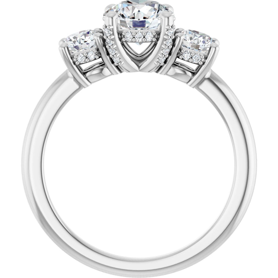Round Hidden Halo-Style Engagement Ring Semi-Mount - gallery - Series 127345