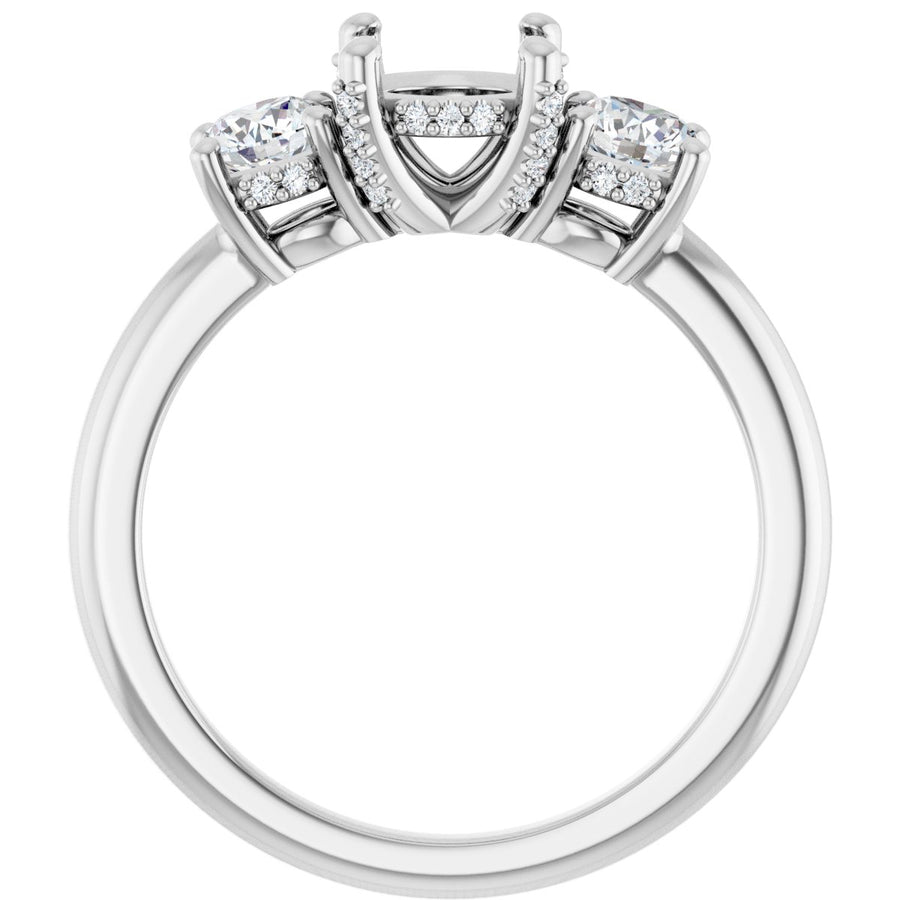 Round Hidden Halo-Style Engagement Ring Semi-Mount - gallery - Series 127345