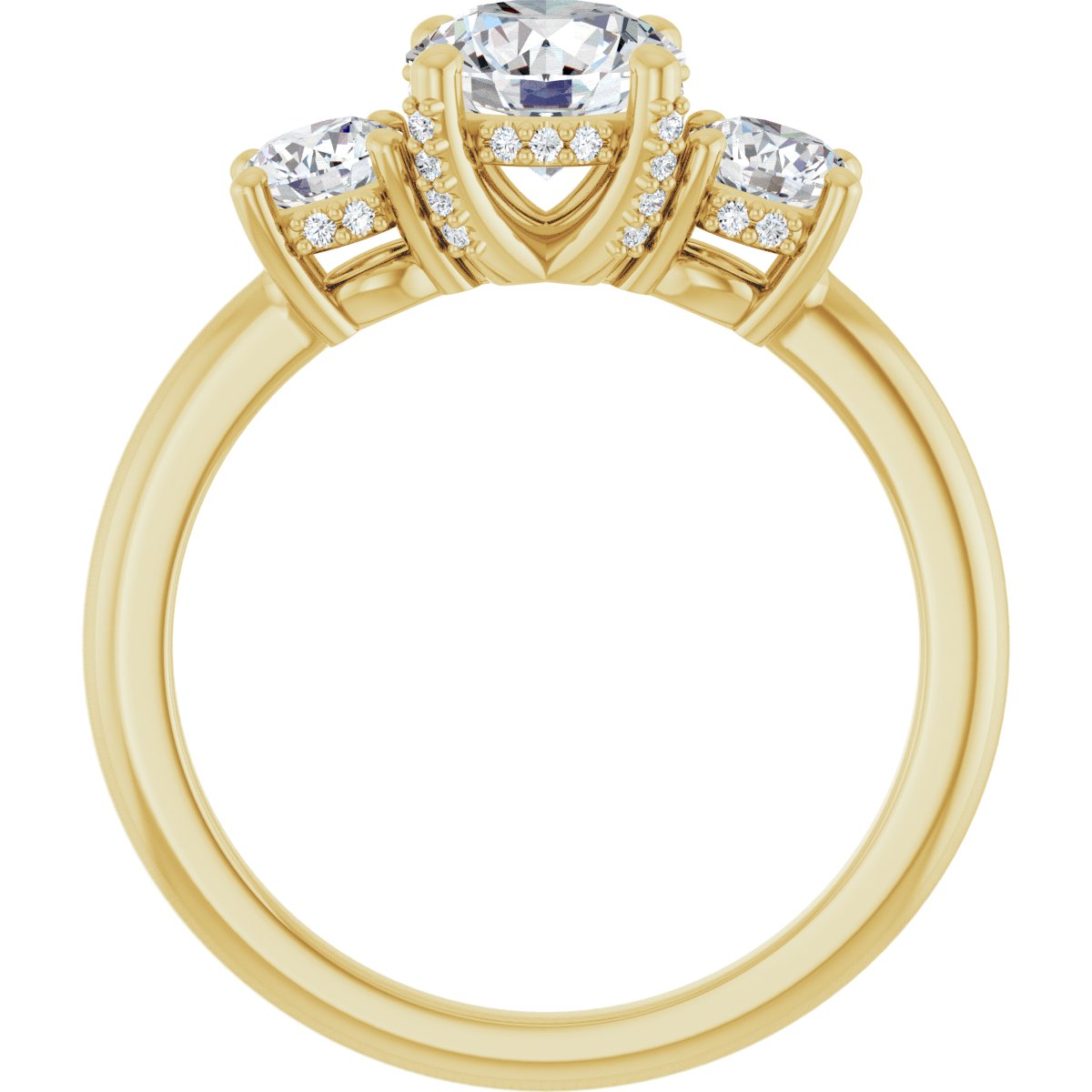 Round Hidden Halo-Style Engagement Ring Semi-Mount - gallery - Series 127345