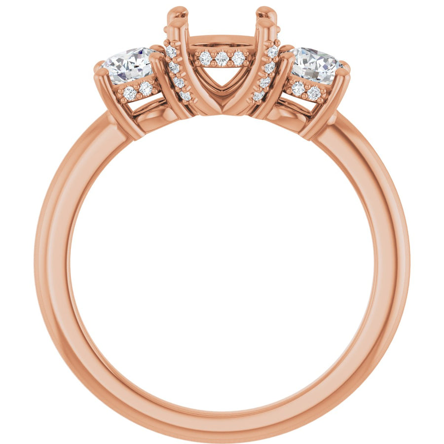 Round Hidden Halo-Style Engagement Ring Semi-Mount - gallery - Series 127345