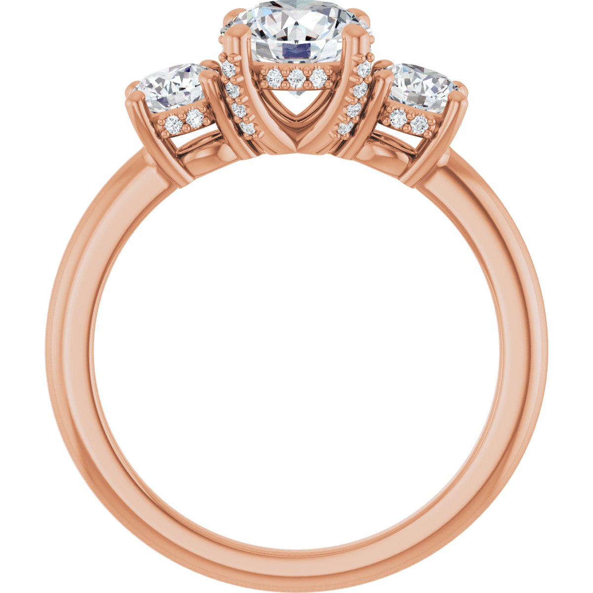 Round Hidden Halo-Style Engagement Ring Semi-Mount - gallery - Series 127345