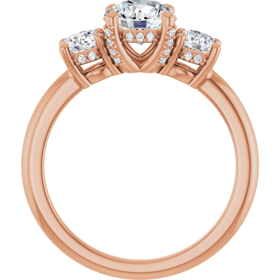 Round Hidden Halo-Style Engagement Ring Semi-Mount - gallery - Series 127345