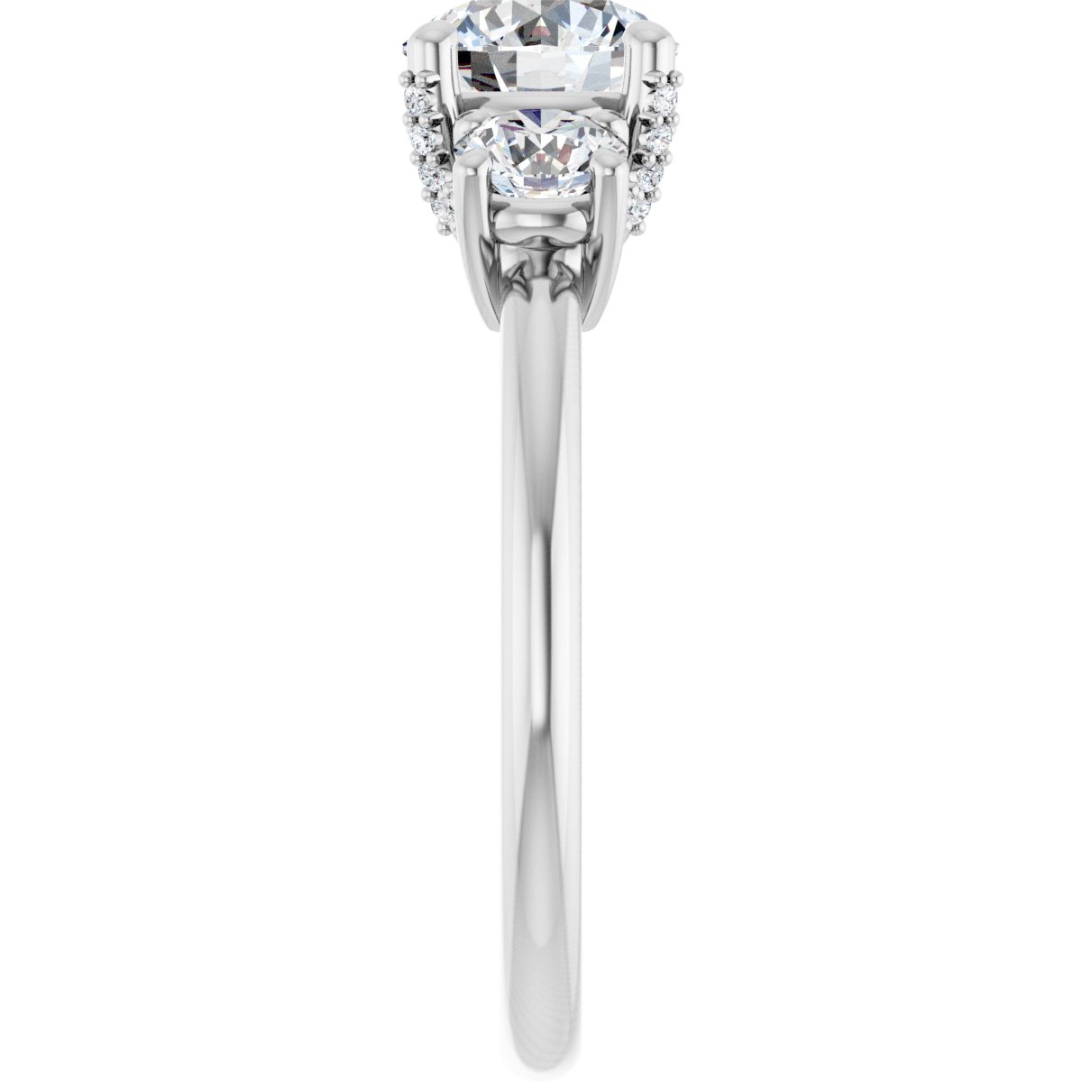 Round Hidden Halo-Style Engagement Ring Semi-Mount - gallery - Series 127345