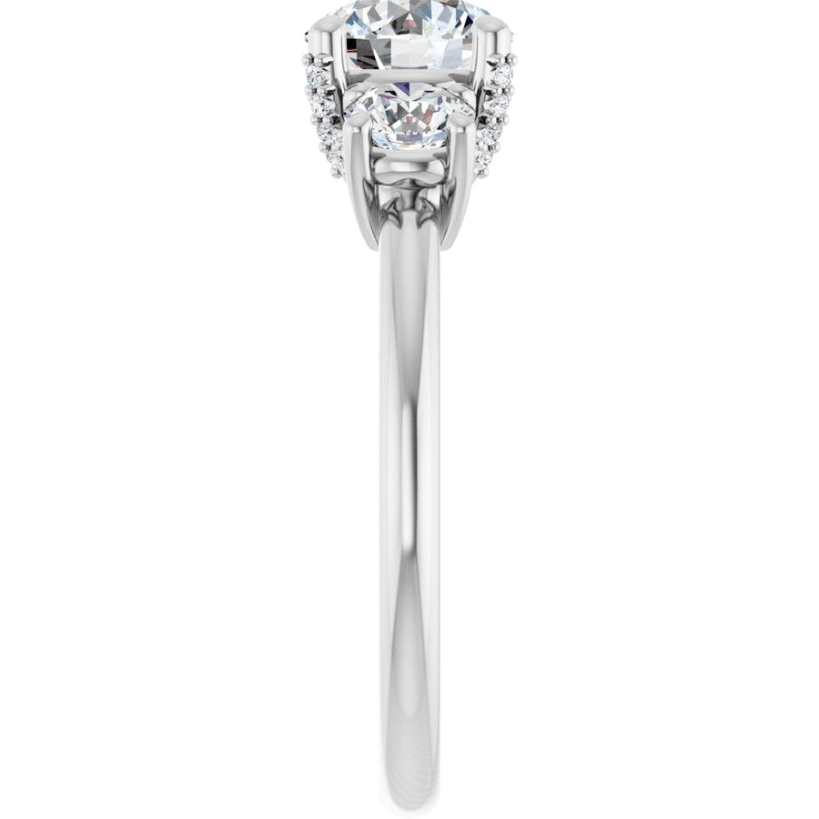 Round Hidden Halo-Style Engagement Ring Semi-Mount - gallery - Series 127345