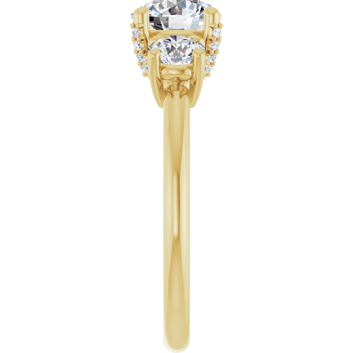 Round Hidden Halo-Style Engagement Ring Semi-Mount - gallery - Series 127345