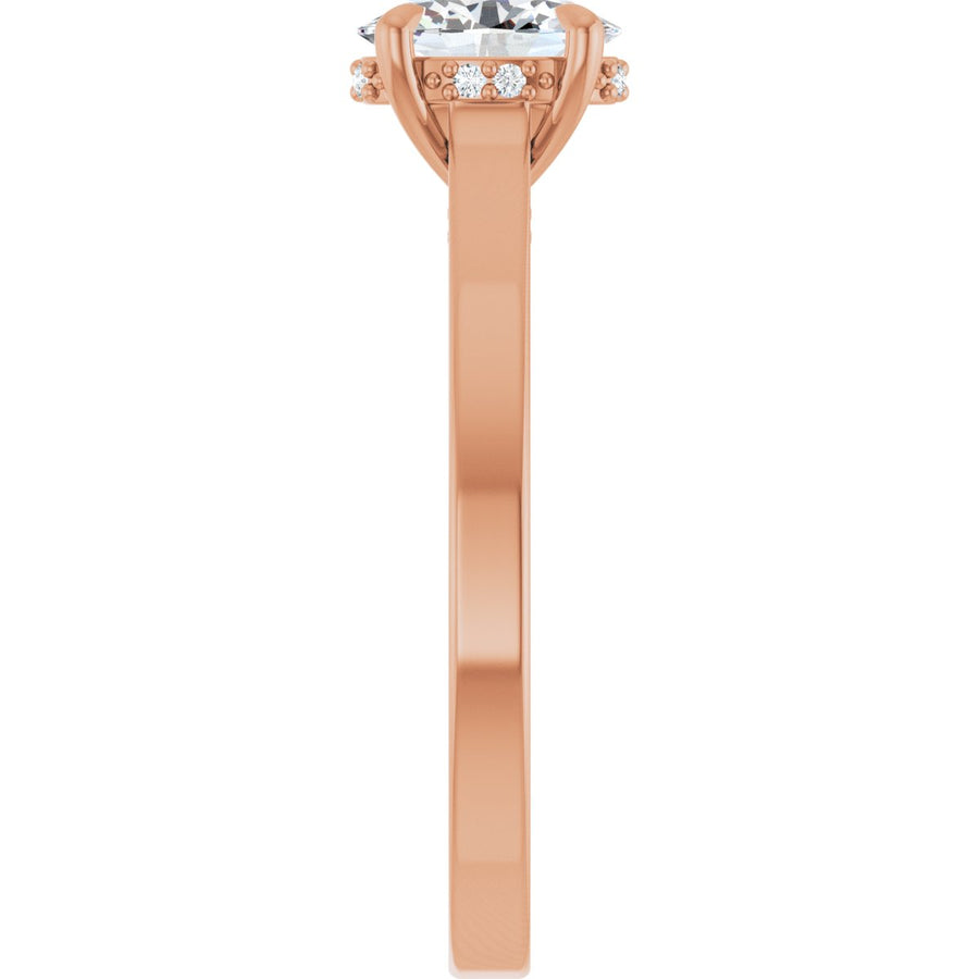 Oval Claw-Prong Hidden Halo-Style Engagement Ring Semi-Mount - gallery - Series 127239