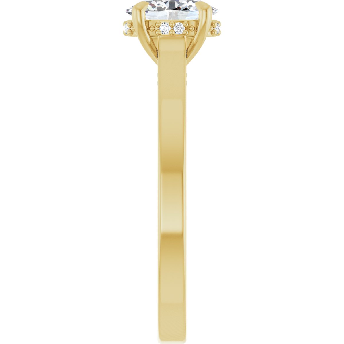 Oval Claw-Prong Hidden Halo-Style Engagement Ring Semi-Mount - gallery - Series 127239