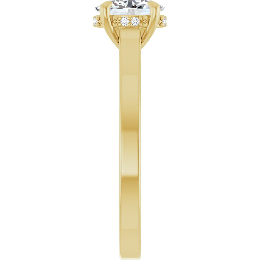 Oval Claw-Prong Hidden Halo-Style Engagement Ring Semi-Mount - gallery - Series 127239