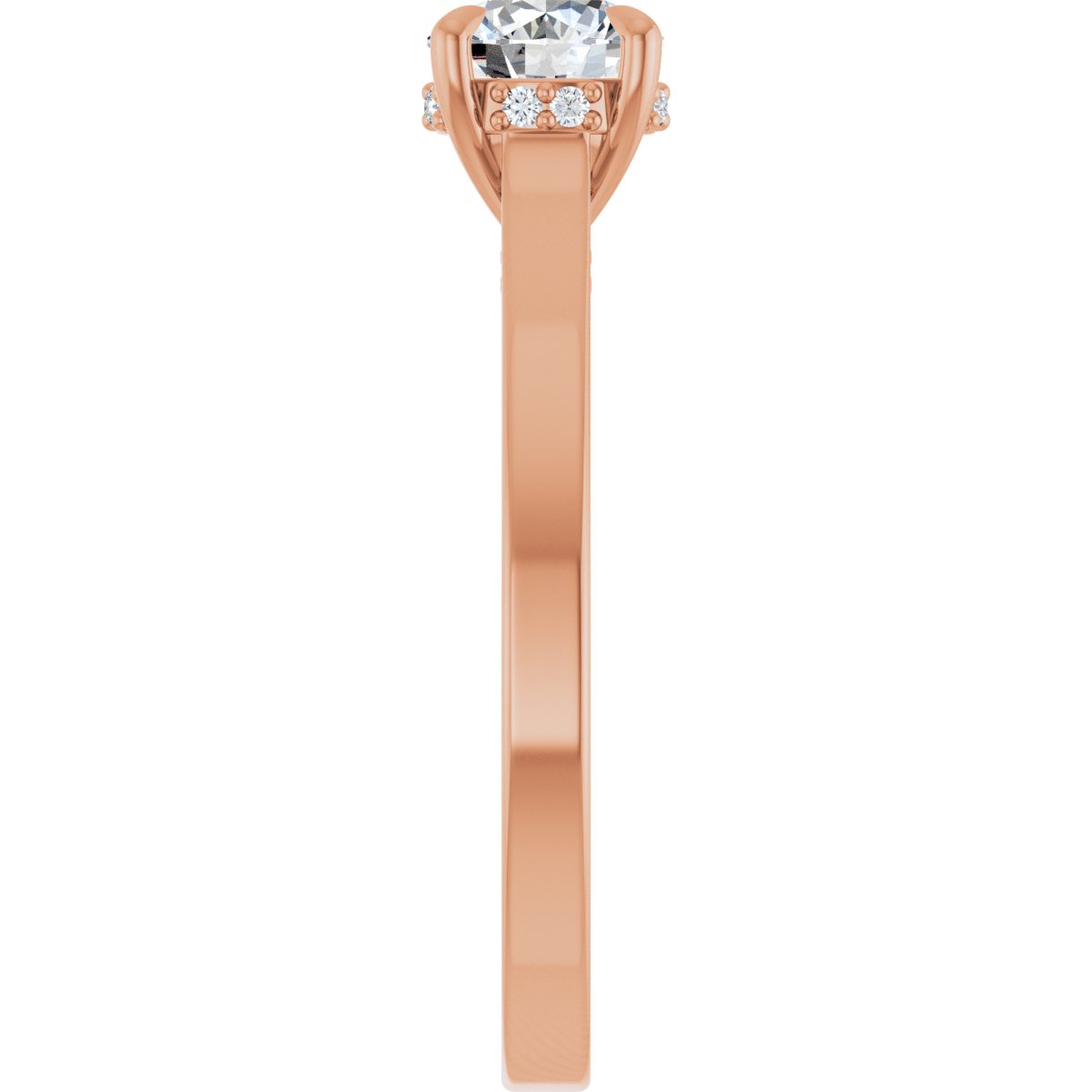 Round Claw-Prong Hidden Halo-Style Engagement Ring Semi-Mount - gallery - Series 127239