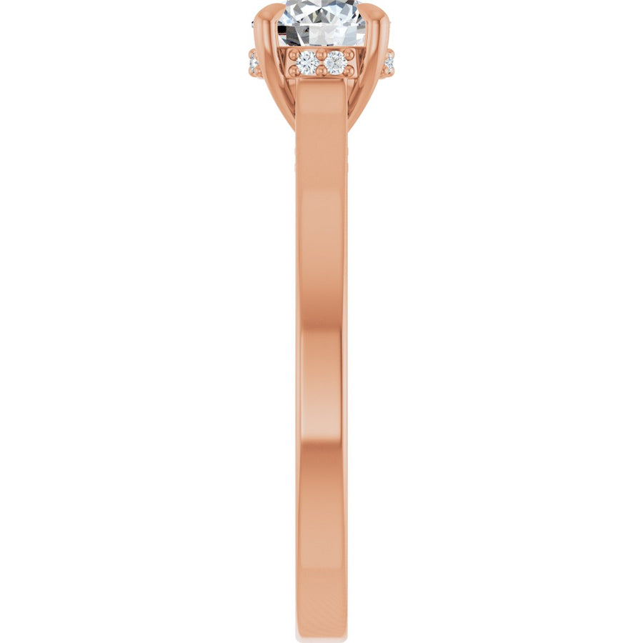 Round Claw-Prong Hidden Halo-Style Engagement Ring Semi-Mount - gallery - Series 127239