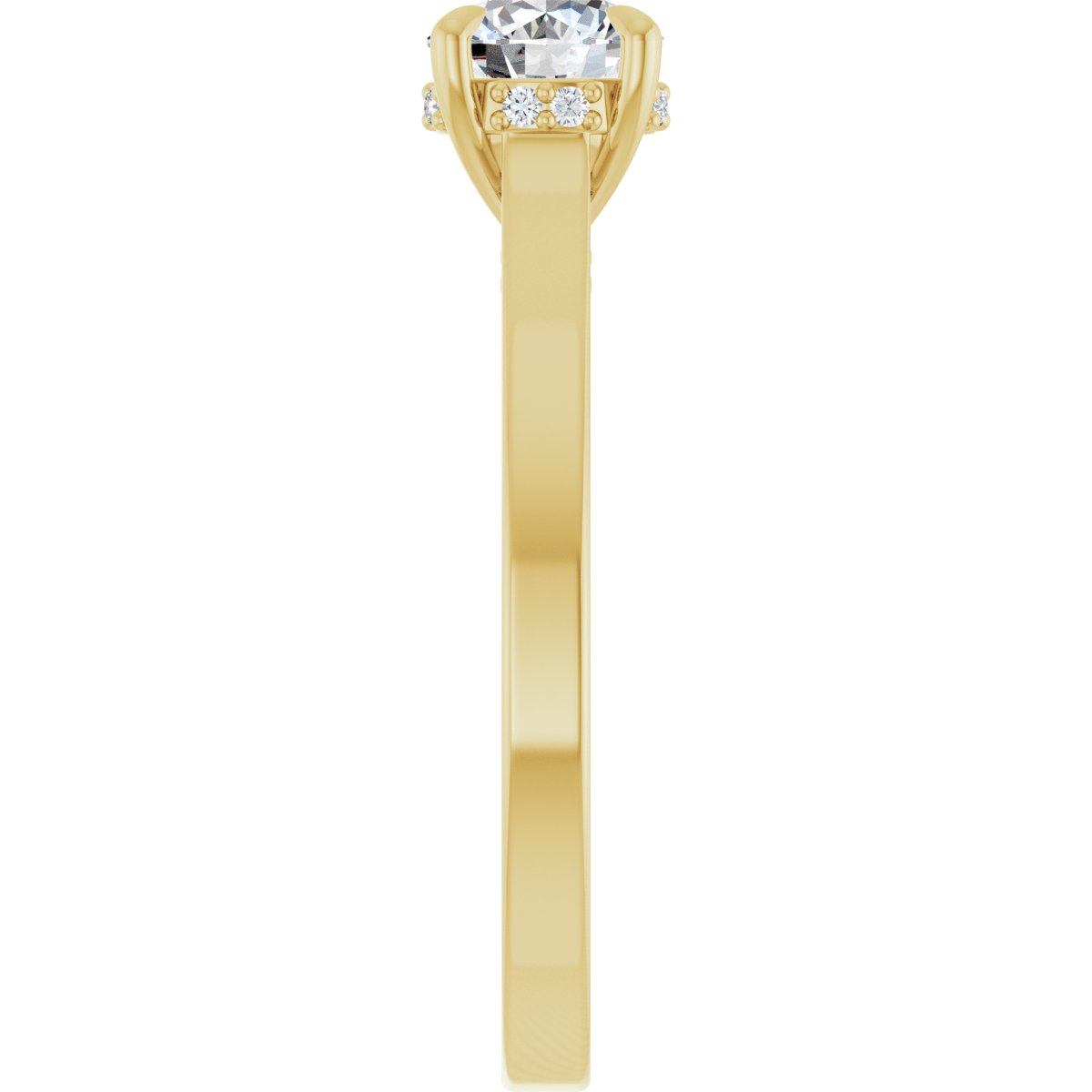 Round Claw-Prong Hidden Halo-Style Engagement Ring Semi-Mount - gallery - Series 127239
