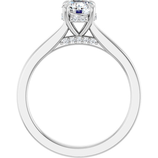 Round Claw-Prong Hidden Halo-Style Engagement Ring Semi-Mount - gallery - Series 127239
