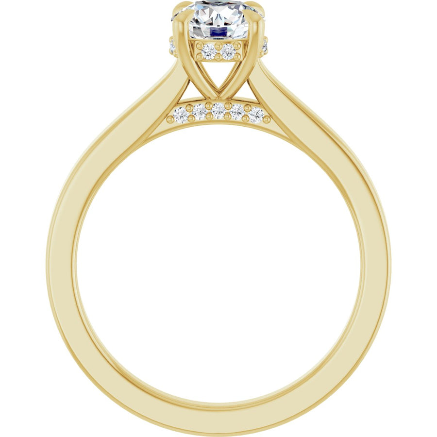 Round Claw-Prong Hidden Halo-Style Engagement Ring Semi-Mount - gallery - Series 127239